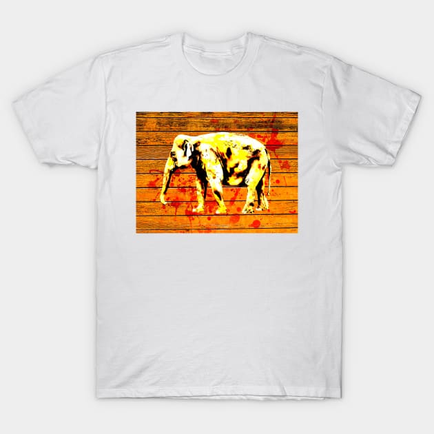 Elephant in Gold T-Shirt by danieljanda